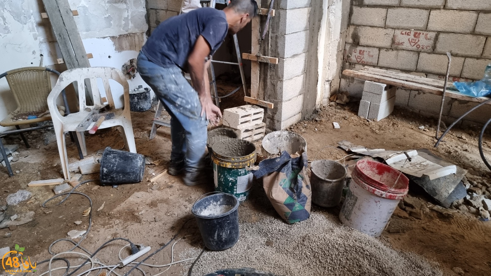 جمعية يافا مستمرة بأعمال ترميم أحد البيوت المتضررة من الحريق